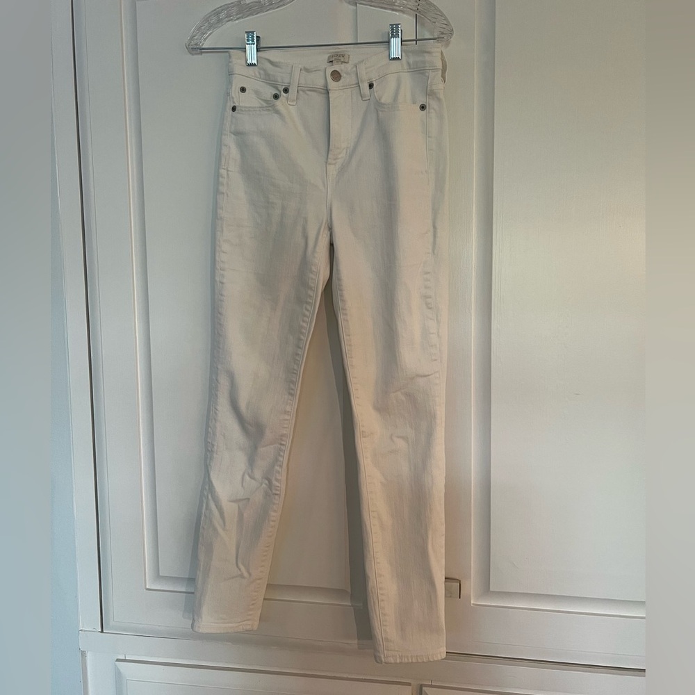 J. Crew white jeans.